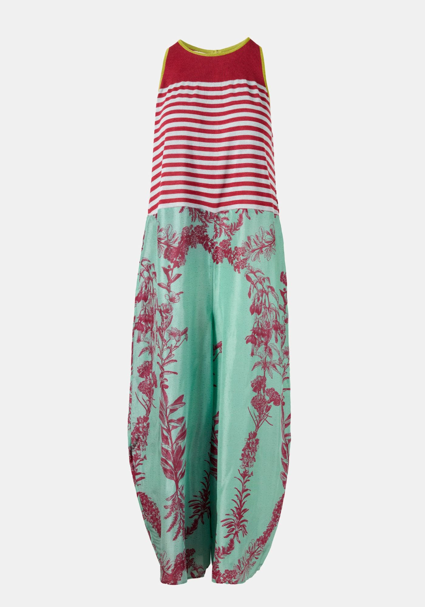Jumpsuit Poppy Round Neck Flowers Crown