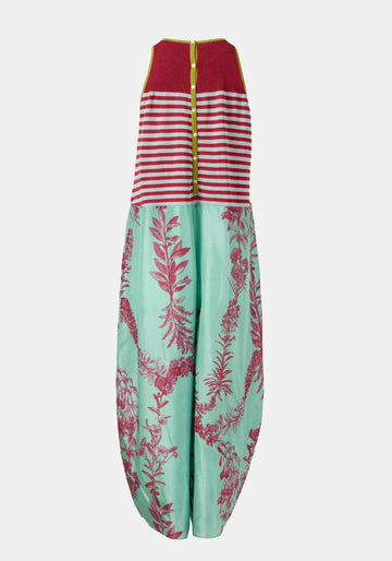 Jumpsuit Poppy Round Neck Flowers Crown