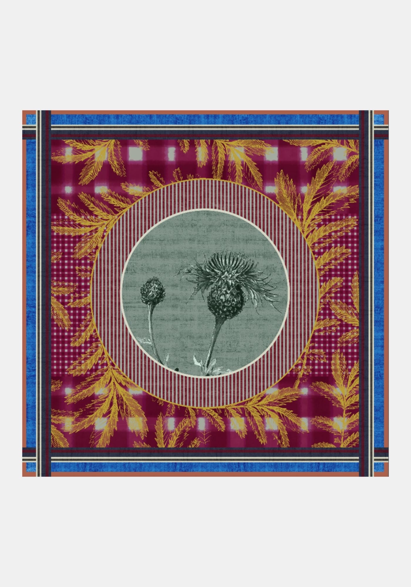 Silk Scarf Square Centaurea
