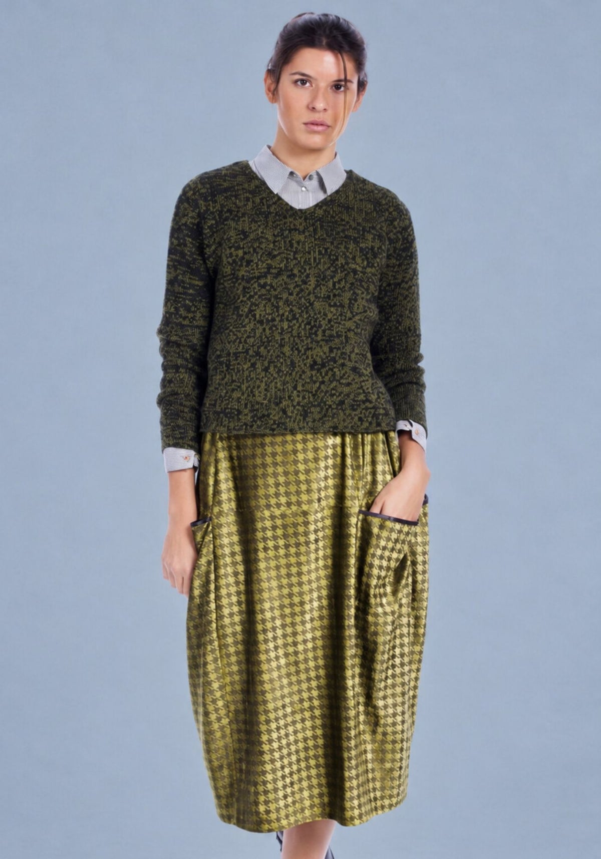 Skirt Bulb Maxy pied de Poule