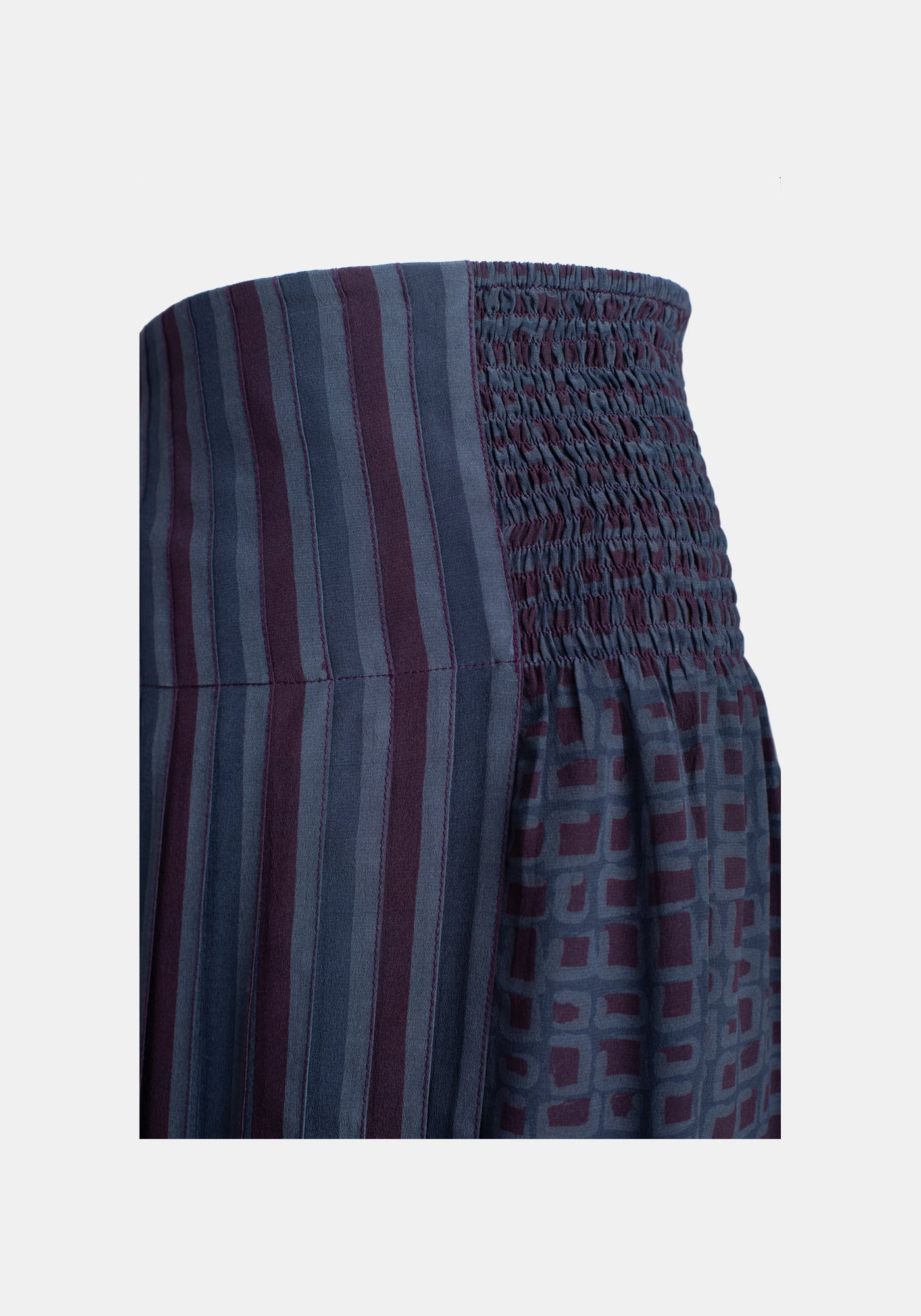 Skirt Multipleats Bolded Stripes & Drops