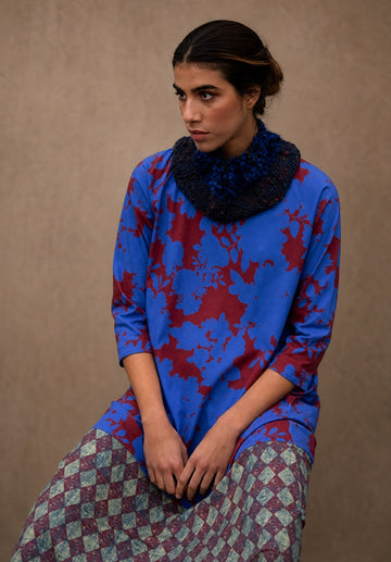 Dress Levu Round Neck Shadow & Arlequim