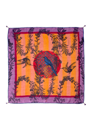 SIlk Scarf Square Flowers Crown