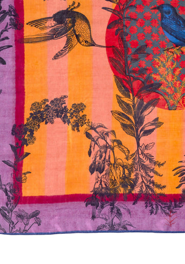 SIlk Scarf Square Flowers Crown