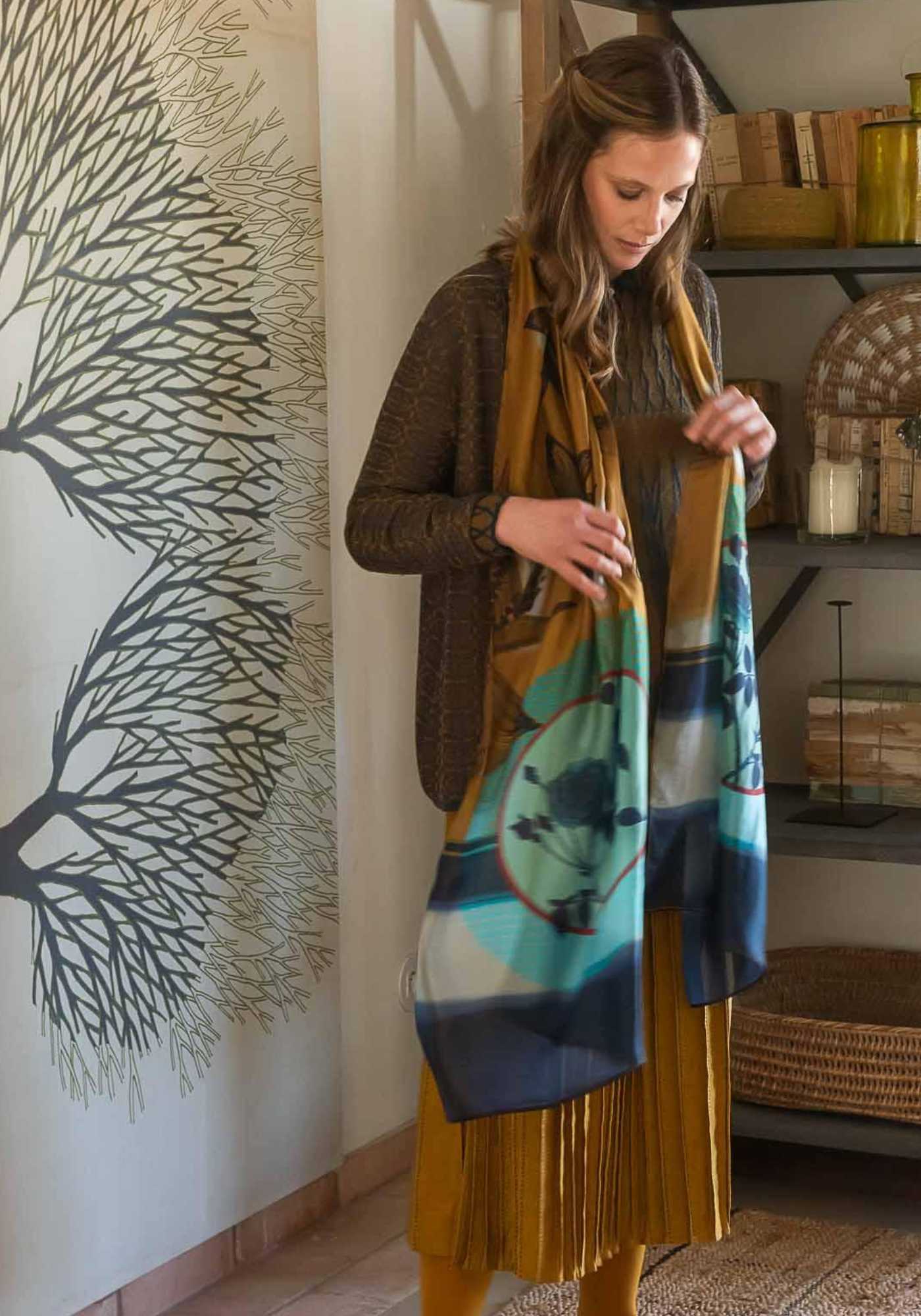 Stole rectangular Rose Dot