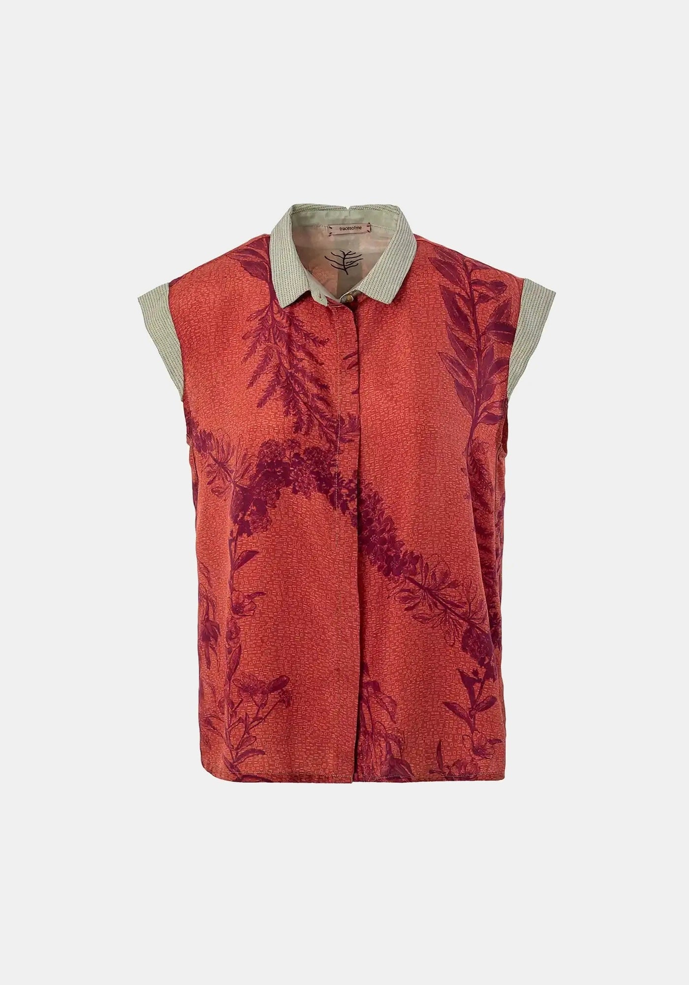 Shirt Anna Short Sleeves Flowers Crown - Traces of Me