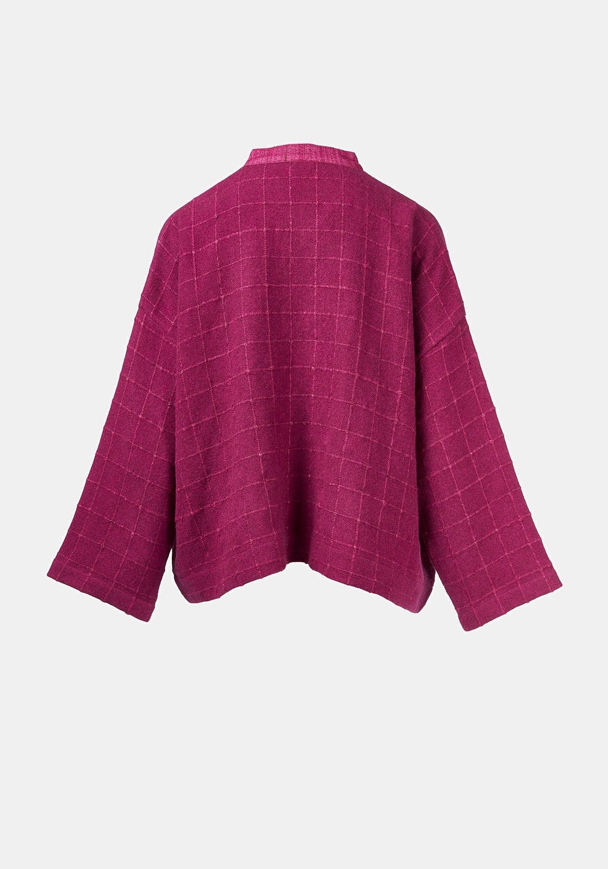 Abrigo Ailko Hemp Checks Fuschia – yak lana-mezcla de seda, vista alternativa | Traces of Me
