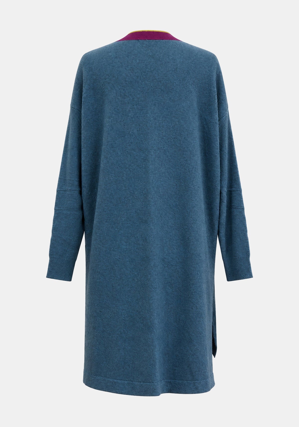 Cardigan Long Maxy – Steel, back view | Traces of Me