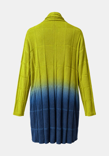 Cardigan Lal Ombre – Chartreuse / Navy, back view | Traces of Me
