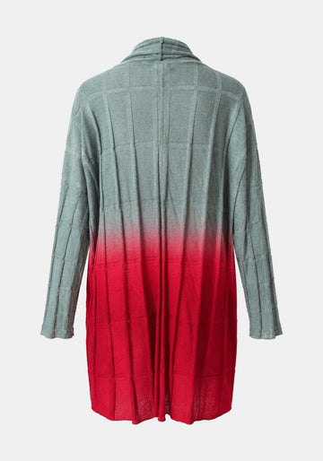 Cardigan Lal Ombre – Steel / Cherry, back view | Traces of Me