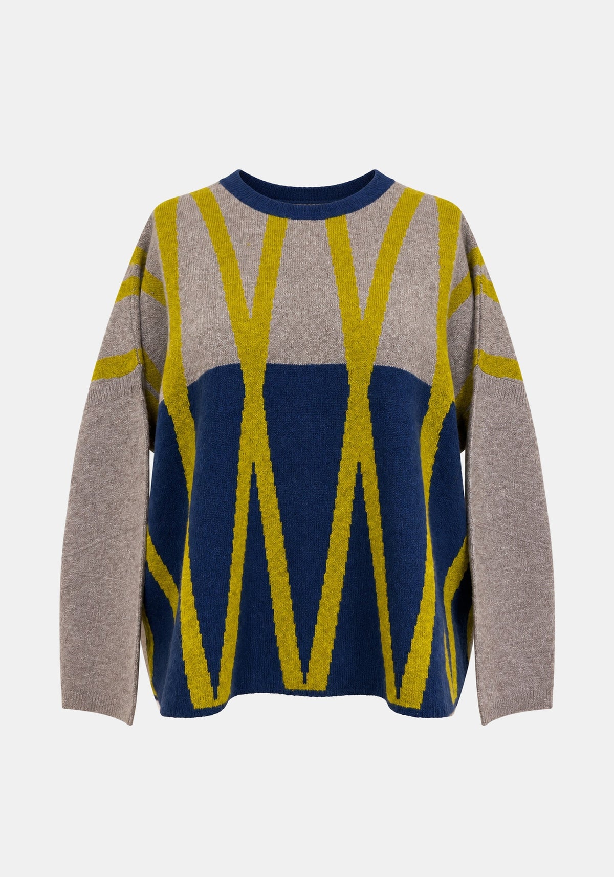 Jumper Shell Cross – Navy / Yak, front view | Traces of Me