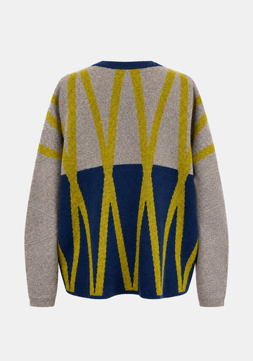 Jumper Shell Cross – Navy / Yak, back view | Traces of Me