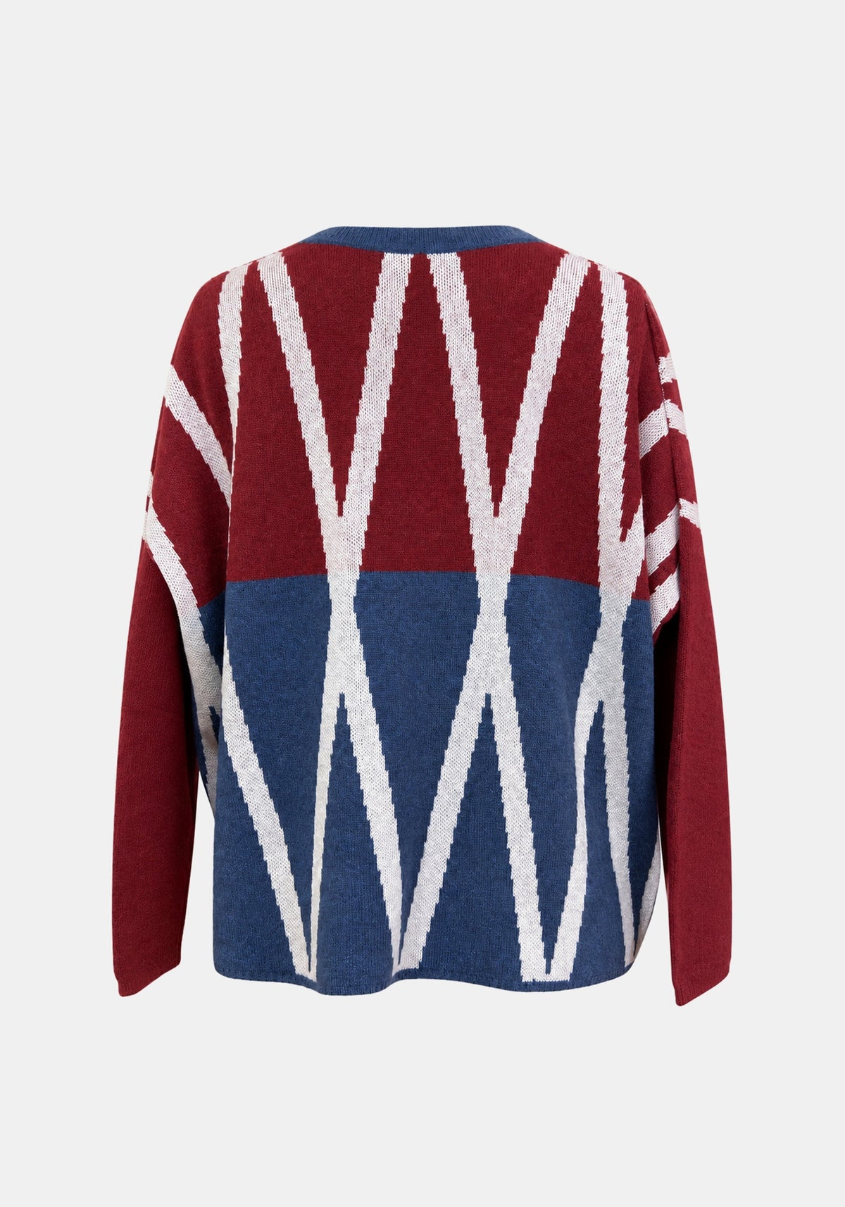 Jumper Shell Cross – Cherry / Steel, back view | Traces of Me