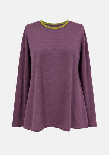 Top Key Round Neck – Light Plum, front view | Traces of Me