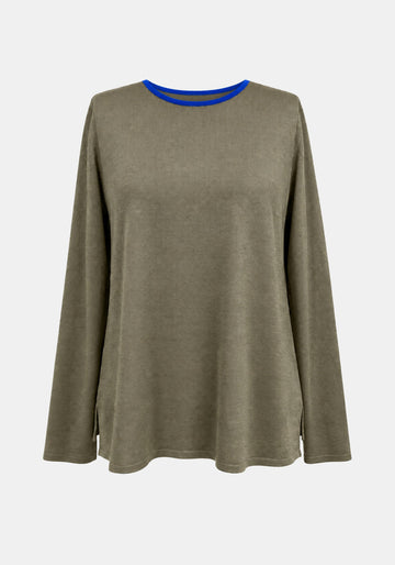 Top Key Round Neck – Dried Herbs, front view | Traces of Me