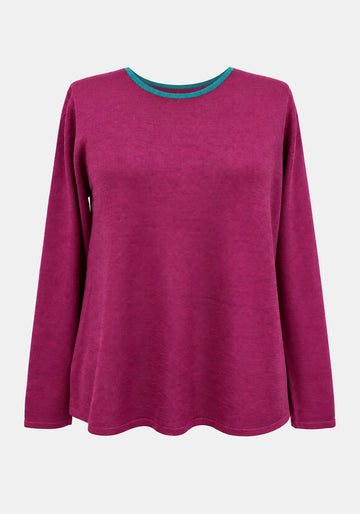 Top Key Round Neck – Vintage Fuchsia, front view | Traces of Me