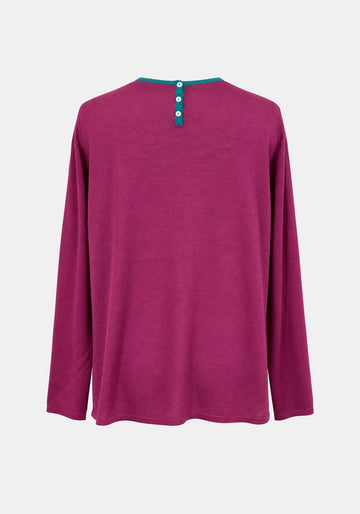 Top Key Round Neck – Vintage Fuchsia, back view | Traces of Me