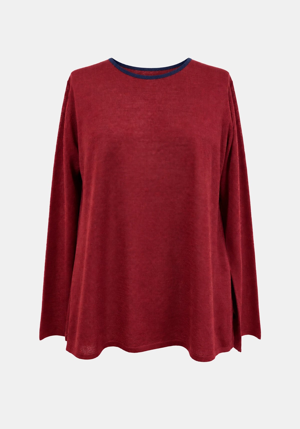 Top Key Round Neck – Cherry, front view | Traces of Me