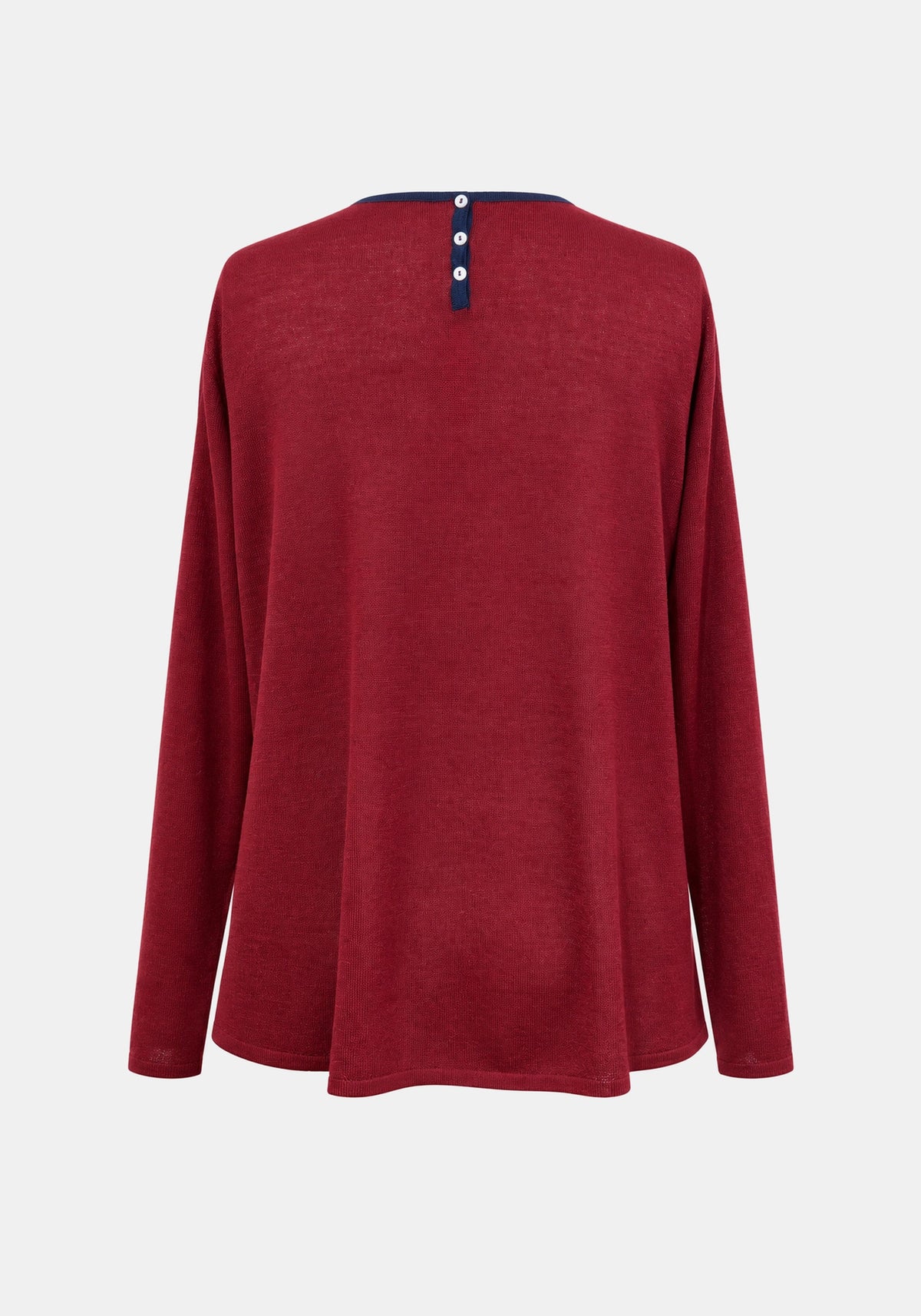 Top Key Round Neck – Cherry, back view | Traces of Me