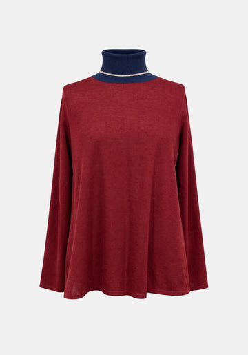 Top Key Turtle Neck – Cherry, front view | Traces of Me