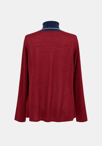 Top Key Turtle Neck – Cherry, back view | Traces of Me