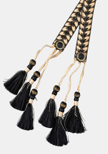Belt Flowers lace & Tussels Black - Traces of Me