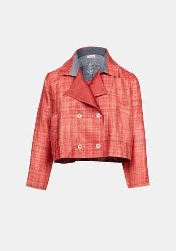 Bolero Trench Shiraz – seda, vista frontal | Traces of Me