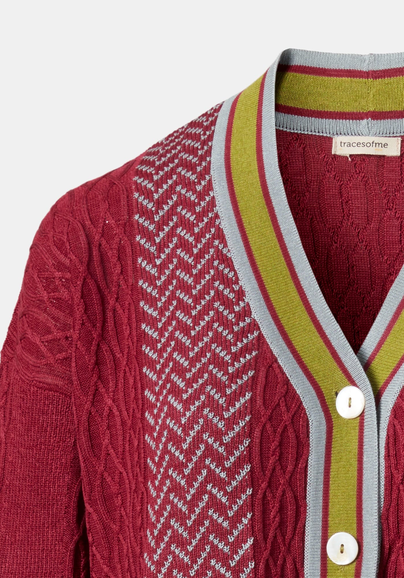 Cardigan Long Jacquard Cables - Traces of Me