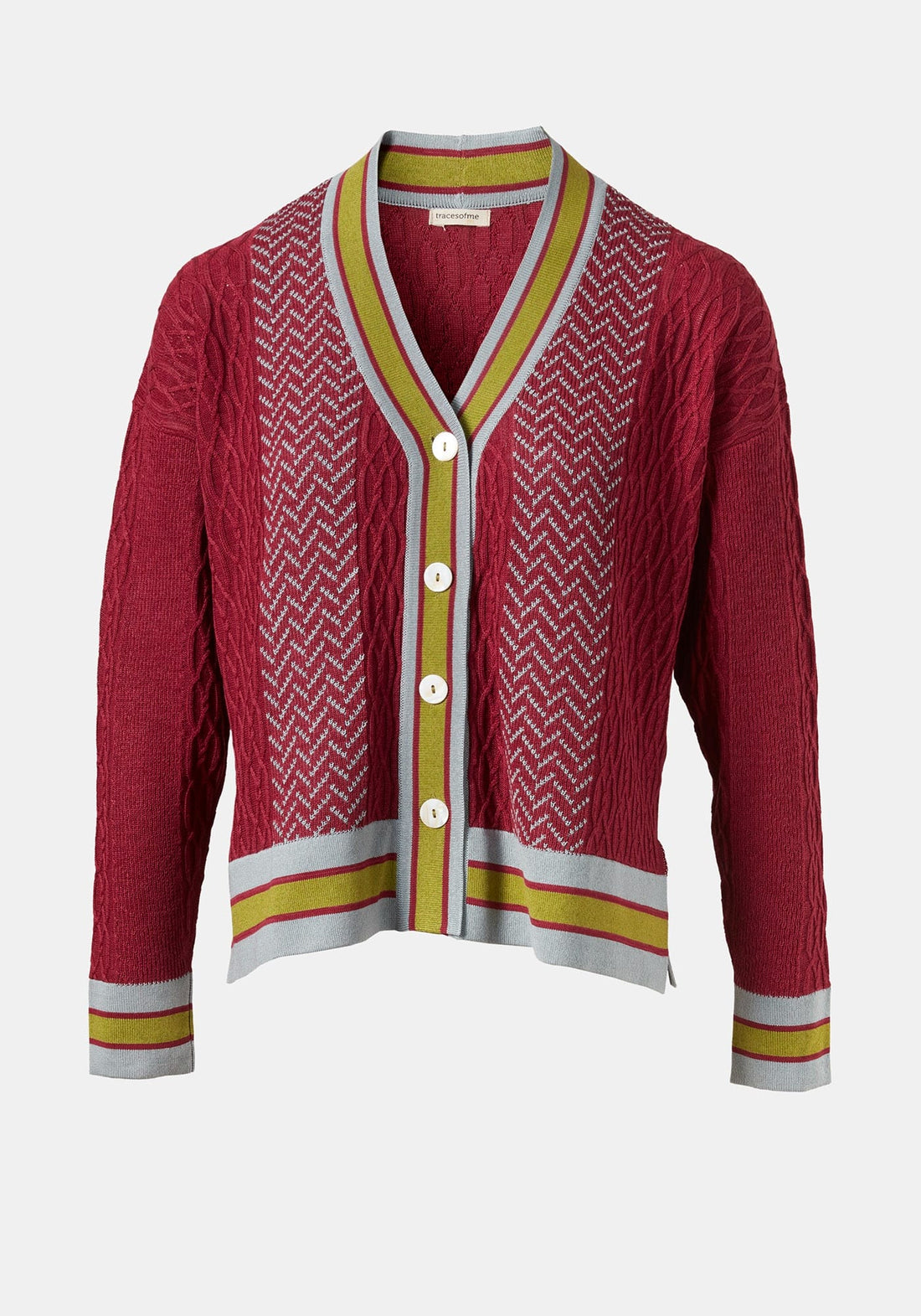 Cardigan Long Jacquard Cables - Traces of Me