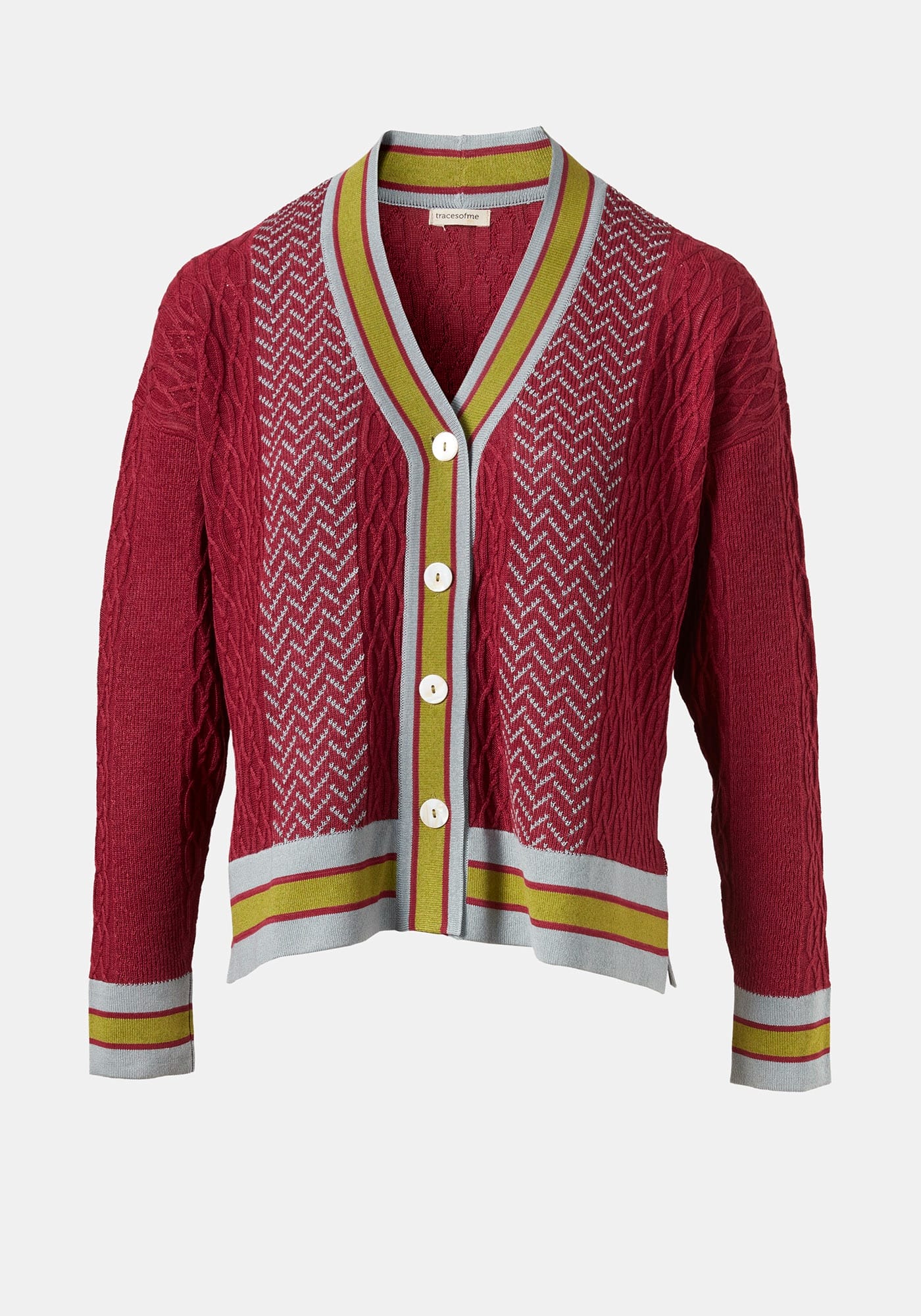 Cardigan Long Jacquard Cables - Traces of Me