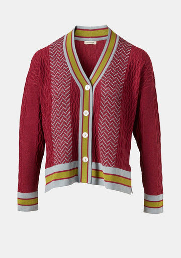 Cardigan Long Jacquard Cables - Traces of Me