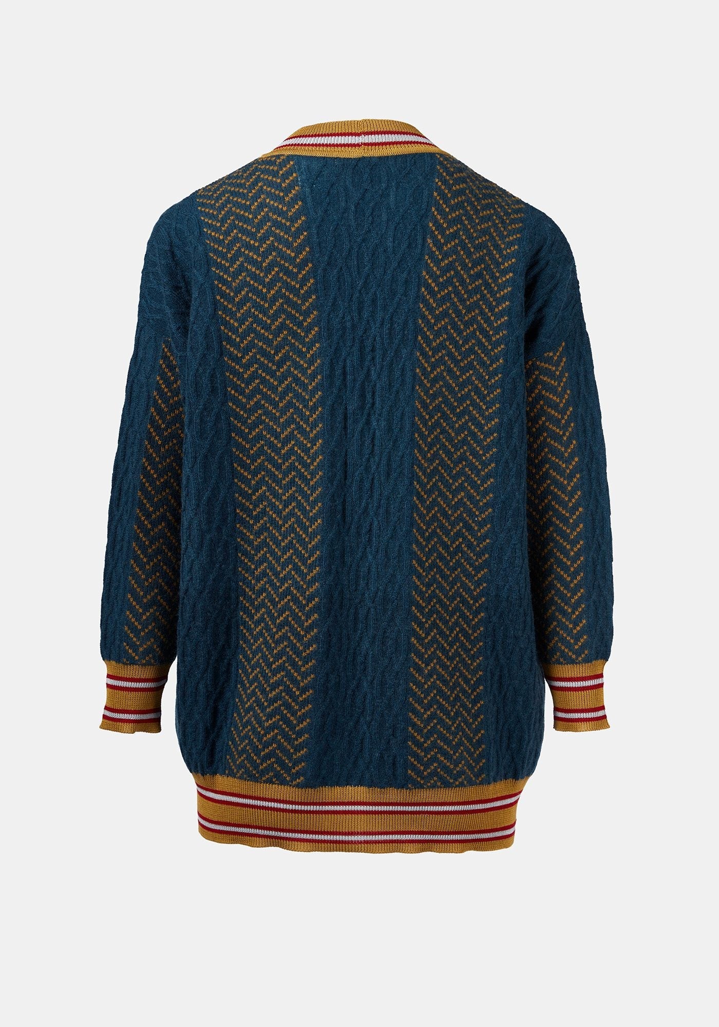 Cardigan Long Jacquard Cables - Traces of Me
