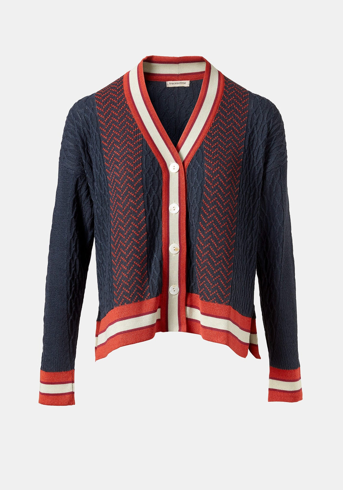 Cardigan Long Jacquard Cables - Traces of Me