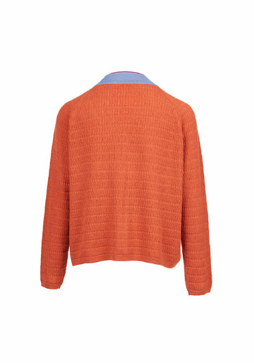 Cardigan Tender Ginger – Jacaranda / Ginger, cashmere-silk blend, alternate view | Traces of Me