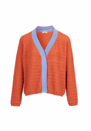 Cardigan Tender Ginger – Jacaranda / Ginger, cashmere-silk blend, product view | Traces of Me