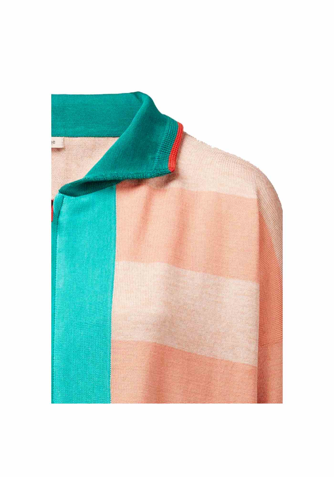 Cardigan Zip Sea Stripes Coral - Traces of Me