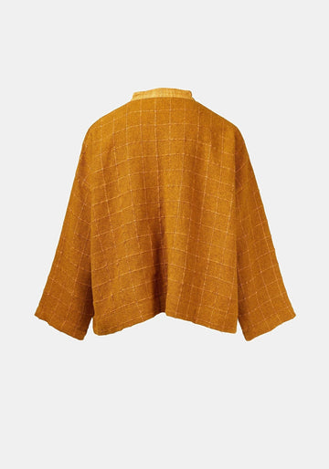 Abrigo Ailko Hemp Checks Amber – yak lana-mezcla de seda, vista alternativa | Traces of Me