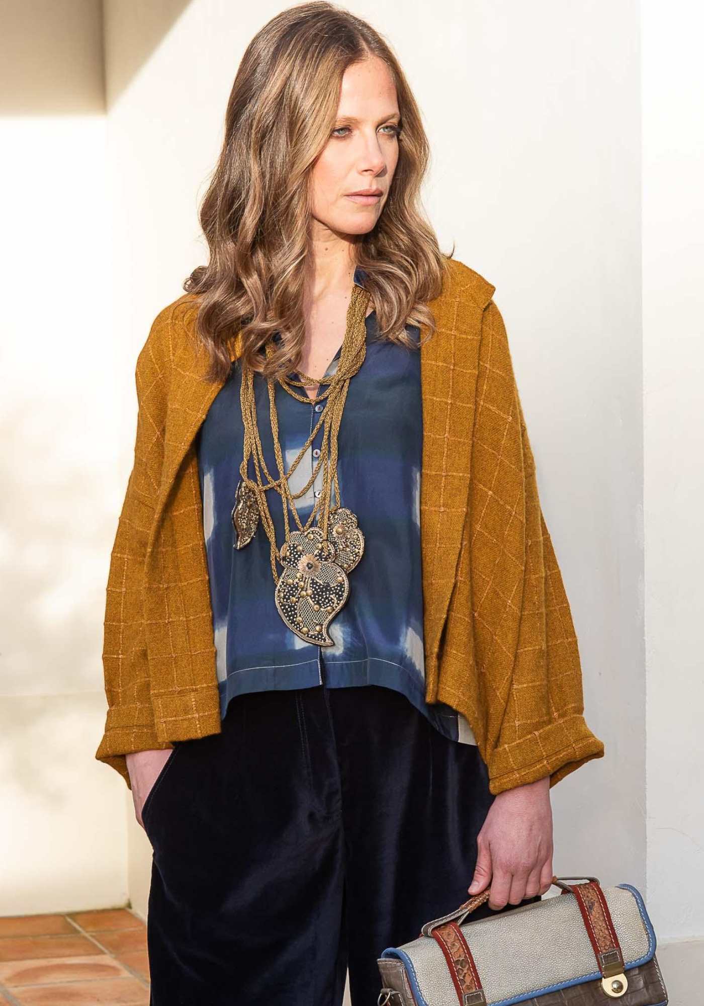 Coat Ailko Hemp Checks Amber - Traces of Me