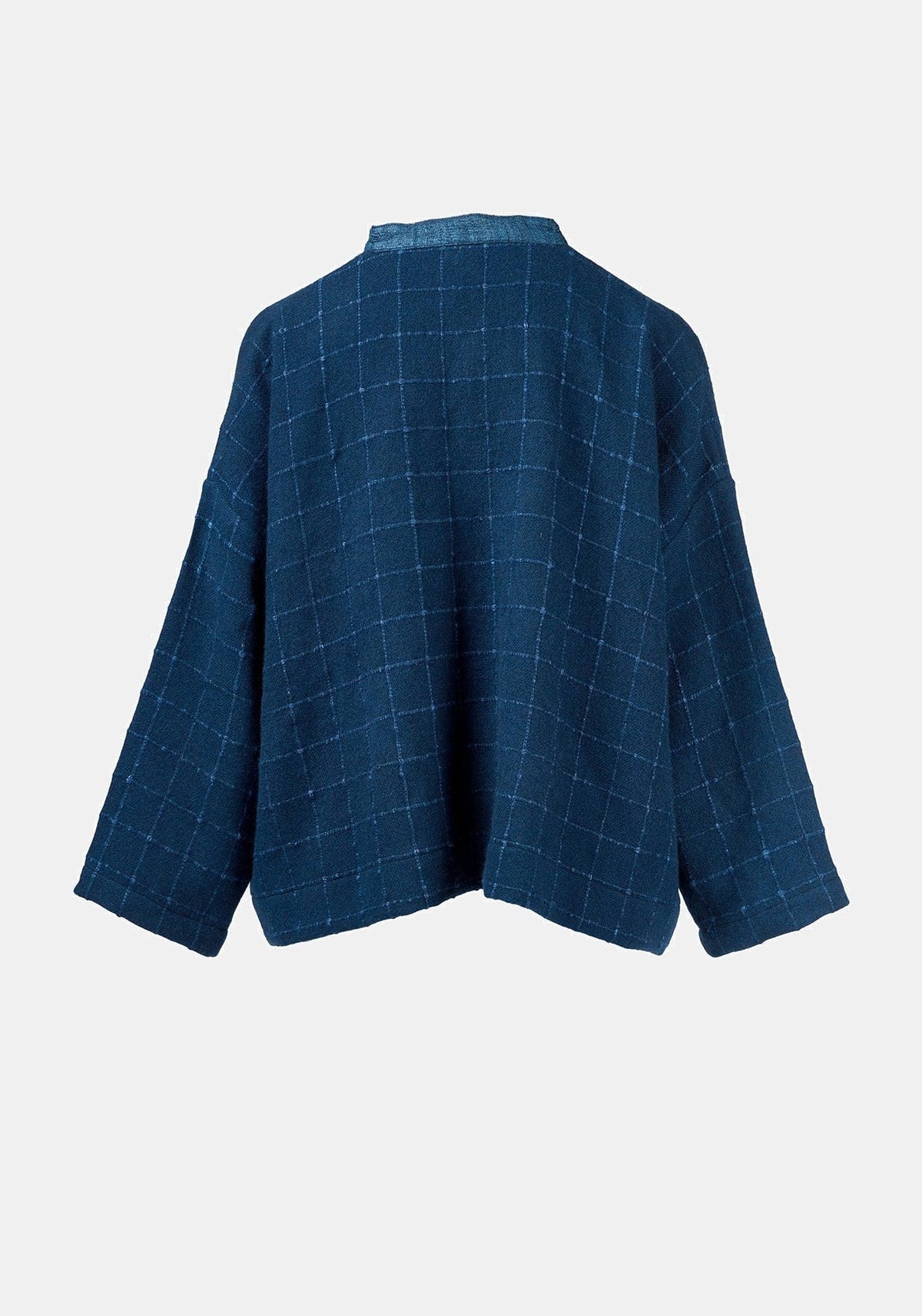 Casaco Ailko Hemp Checks Navy – yak lã-mistura de seda, vista alternativa | Traces of Me