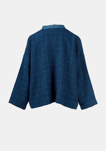 Coat Ailko Hemp Checks Navy - Traces of Me