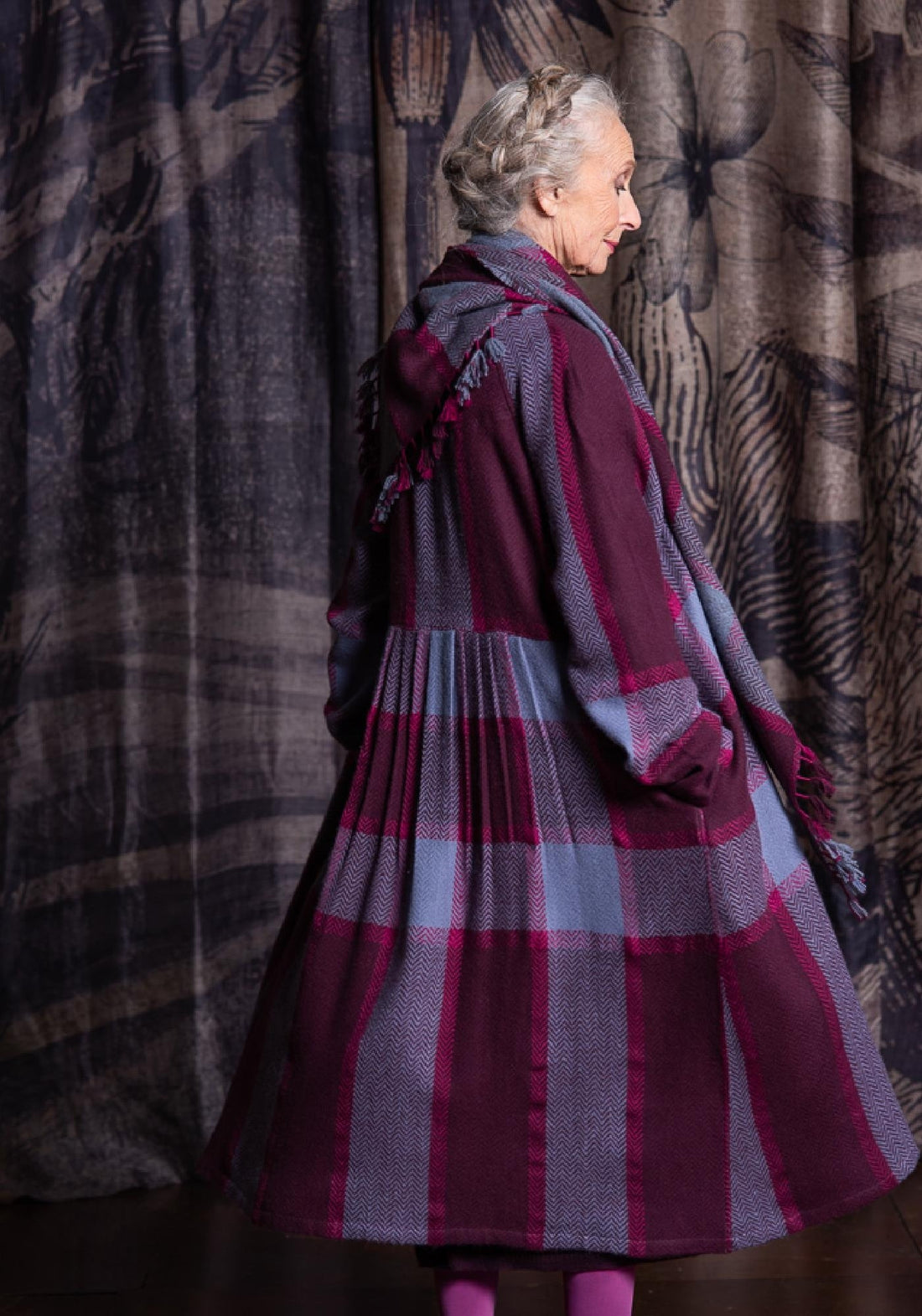 Coat Cudd Tartan Bordeaux - Traces of Me