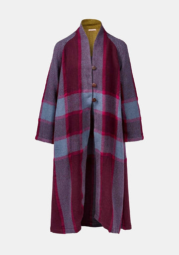 Coat Cudd Tartan Bordeaux - Traces of Me
