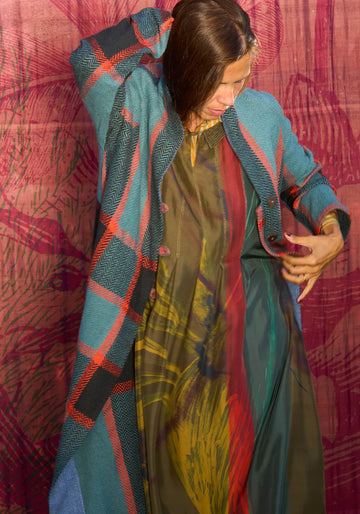 Coat Cudd Tartan Celeste - Traces of Me