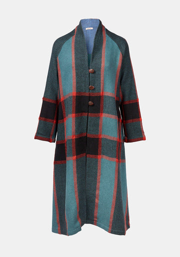 Coat Cudd Tartan Celeste - Traces of Me