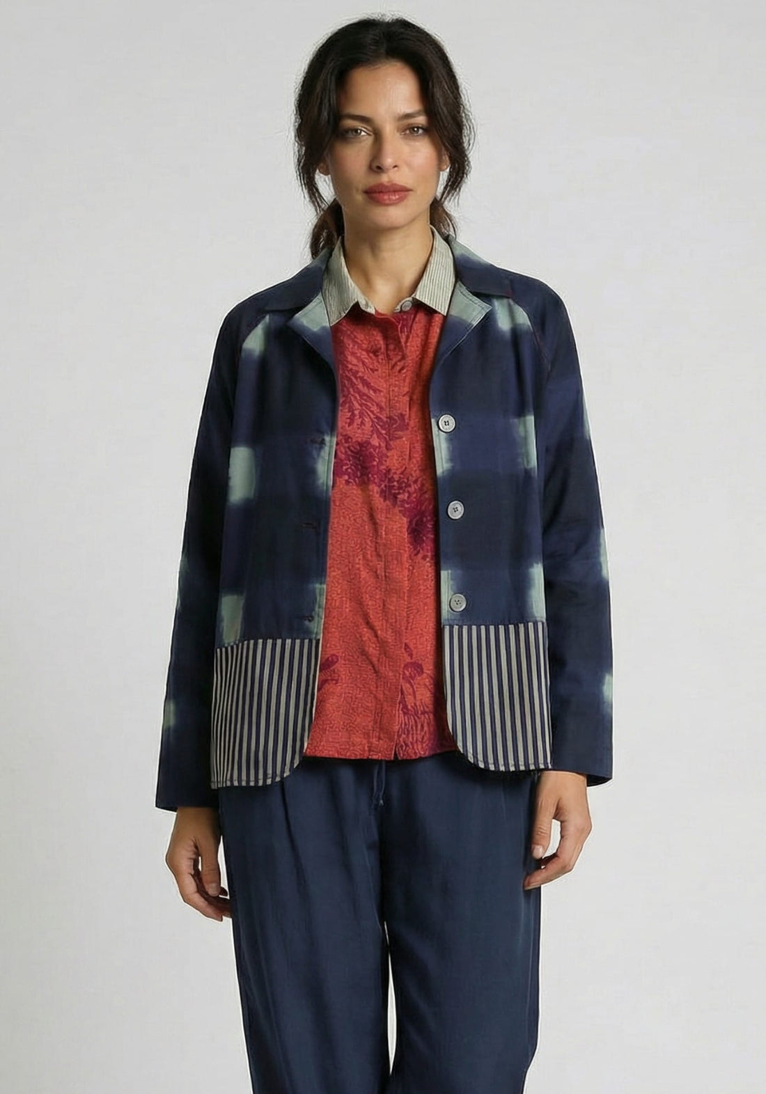 Coat Garconette Watercolour Checks - Traces of Me
