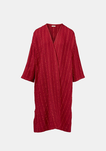 Coat Lall Hemp Stripes Cherry - Traces of Me