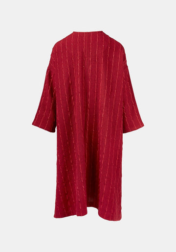 Coat Lall Hemp Stripes Cherry - Traces of Me