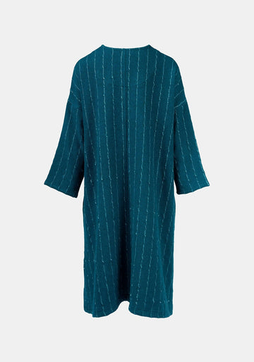 Coat Lall Hemp Stripes Peacock - Traces of Me