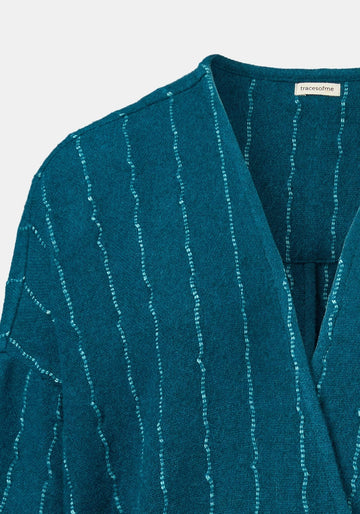 Coat Lall Hemp Stripes Peacock - Traces of Me