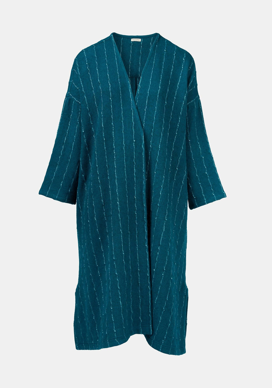 Coat Lall Hemp Stripes Peacock - Traces of Me